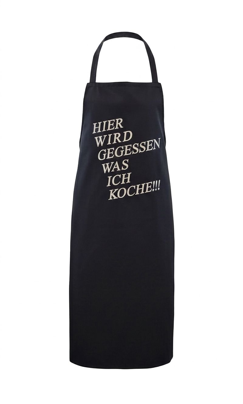 Latzschürze mit Bestickung Hier wird gegessen was ich koche!!!