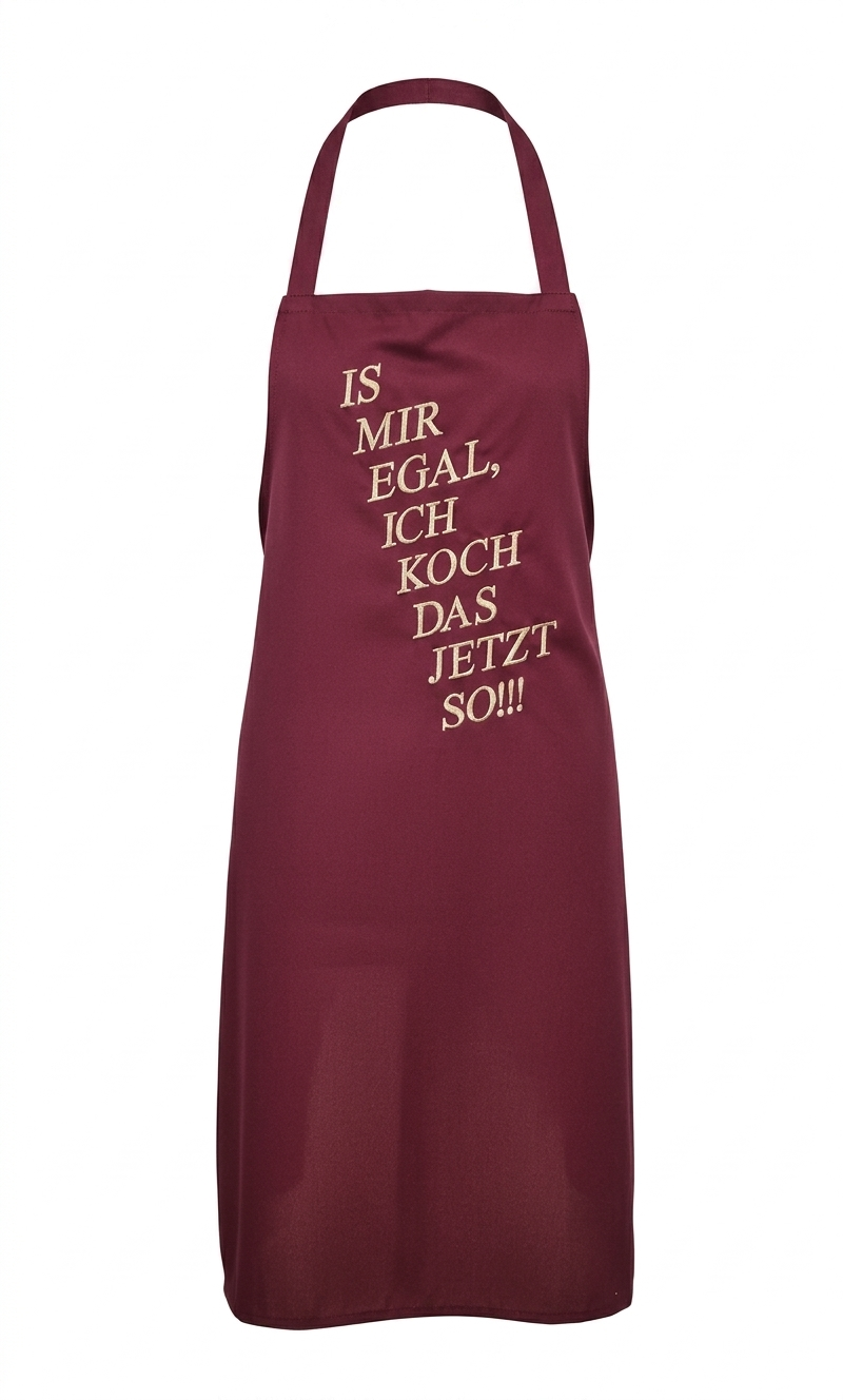 Bestickte Latzschürze aus Mischgewebe